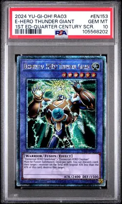 Elemental HERO Thunder Giant PSA 10 - RA03-EN153 - Quarter Century Rare - Yugioh - Image 1
