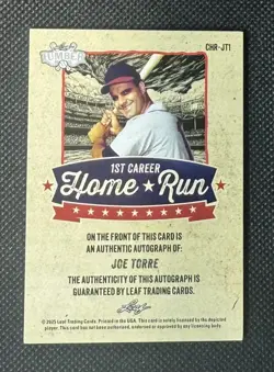 2025 JOE TORRE Leaf Lumber 2/2 AUTOGRAPH AUTO ('eBay 1/1') SUPER SHORT PRINT! - Image 2