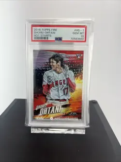 2018 Topps Fire Shohei Ohtani RC HOT STARTS #HS-1 PSA 10 GEM MINT 🔥🔥 - Image 1