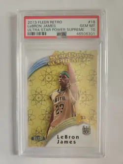 2013 FLEER RETRO ULTRA STAR POWER SUPREME #18 LeBRON JAMES SSP RARE PSA 10 GEM - Image 1