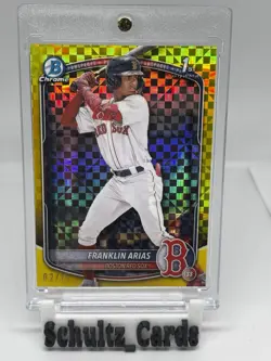 Franklin Arias 2025 Bowman 1st Yellow Mojo Refractor /75 BCP-67 Red Sox - Image 1