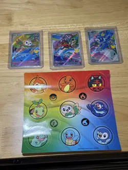 Pokemon TCG First Partner Illustration Collection Series 1 Gen 7 Starters Set - Image 1