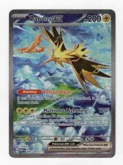 Pokemon TCG Zapdos ex 202/165 SV: Scarlet & Violet 151 Holo Ultra Rare 2023 - Image 1