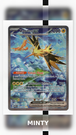 Pokemon TCG Zapdos ex 202/165 SV: Scarlet & Violet 151 Holo Ultra Rare 2023 - Image 2