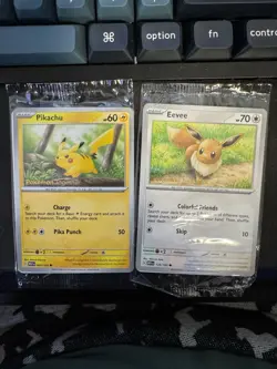 Pokemon Center Sealed Pokemon Together Pikachu and Eevee set, One of Each - Image 1