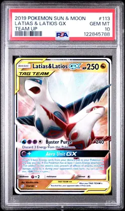 Pokemon Latias & Latios GX 113/181 Team Up PSA 10 Gem Mint - Image 1