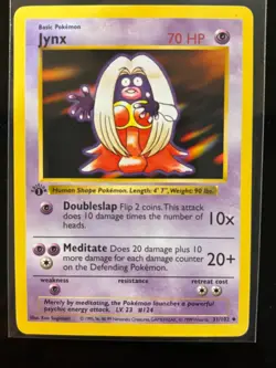 Pokemon Card - Jynx 1st Edition Base Set (Shadowless) 31/102 Uncommon - Image 1