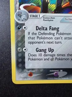 2005 Pokemon Mightyena EX Delta Species 24/113 Reverse Holo Stamped - Image 4