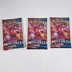 (LOT of 3) Pokemon Sword and Shield Battle Styles Booster Pack Sealed - Image 1