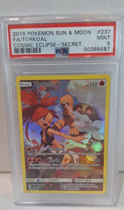 Pokemon- Torkoal- Full Art Secret Rare Holo #237/236 - Cosmic Eclipse - PSA 9 - Image 1