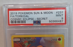 Pokemon- Torkoal- Full Art Secret Rare Holo #237/236 - Cosmic Eclipse - PSA 9 - Image 2