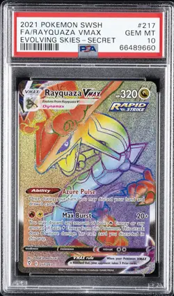 2021 POKEMON SWORD & SHIELD EVOLVING SKIES SECRET FULL ART/RAYQUAZA VMAX PSA 10 - Image 1