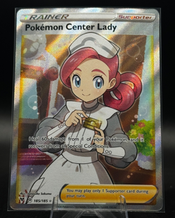 Pokemon Center Lady (Full Art) 185/185 Swsh04: Vivid Voltage Holo Pokemon TCG - Image 1
