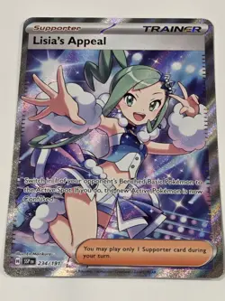 Pokemon Lisia's Appeal 234/191 Trainer Ultra Rare Full Art Surging Sparks NM - Image 1