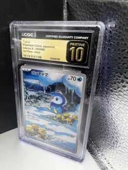 CGC Pristine 10 Piplup 70 HP Inferno X 085/080 Art Rare Holo Japanese Pokemon - Image 2