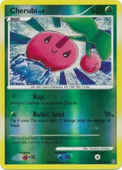 Moderately Played Cherubi - 56/100 - Common - Reverse Holo Pokemon Stormfront - Image 1