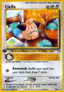 Moderately Played Cleffa - 20/111 - Rare - 1st Edition Pokemon Neo Genesis - Image 1