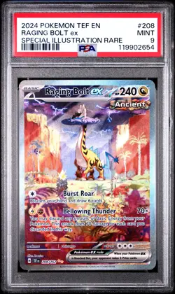 2024 POKEMON TEF EN-TEMPORAL FORCES #208 RAGING BOLT EX PSA 9 - Image 1