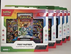 Pokemon TCG First Partner Illustration Collection Series 1 - Five Box Lot. KANTO - Image 1