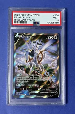 2022 Pokemon SWSH FA/Arceus V Brilliant Stars #166 PSA 9 MINT - Image 1