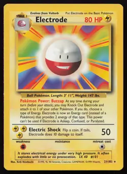 Electrode 21/102 Rare Base Set Unlimited Pokemon NM - Image 1