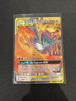 Pokemon Moltres & Zapdos & Articuno GX TAG TEAM Full Art Holo Ultra Rare 44/68 - Image 1