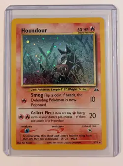 Pokemon Houndour Holo 5/75 Neo Discovery WOTC 2001 Vintage Swirl Holo - Image 2