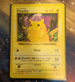 Pokemon TCG Pikachu (Red Cheeks) 058/102 Base Set Shadowless Regular Basic 40 H… - Image 1