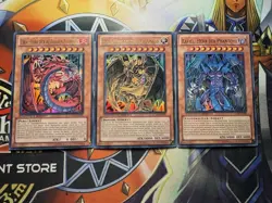 Yugioh! Gotterkarten Set - Hamon, Uria & Raviel Ultra Rare - LC02-DE001 - DE003 - Image 1