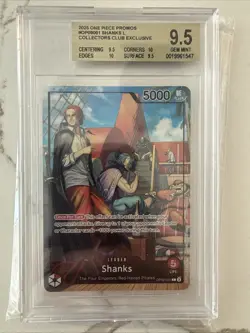 BGS 9.5 Shanks PSA Magazine Exclusive One Piece Leader Alt Art Promo OP09-001 - Image 1