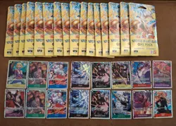 One Piece- OP15 Sleeved Packs x16. And 16 SR Card Lot. - Image 1