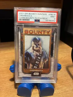 2021 Topps Star Wars Bounty Hunters Chewbacca Commemorative Patch /199 PSA 9 - Image 1