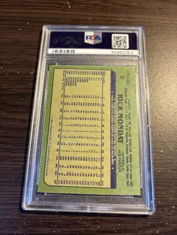 Rick Monday (1982) O-Pee-Chee Baseball #6 - PSA 8 - Los Angeles Dodgers MLB - Image 2