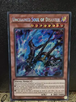 YUGIOH Secret Rare Unchained Soul Of Disaster CHIM-EN010 1st Edition - Image 1