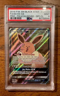 2019 POKEMON BLACK STAR PROMO EEVEE GX #SM233 PSA 9 MINT - Image 1