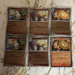 Scorbunny, Raboot, Cinderace Pokemon Trading Card Set Mega Evolution x2 - Image 1