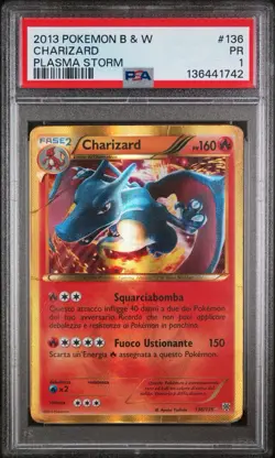Pokemon Card - Charizard - 136/135 - Plasma Storm PSA 1 - Image 1