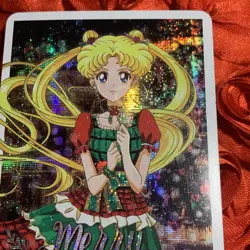 Sailor Moon SPECIAL WAIFU GIRL SERENA Holo Merry Christmas Anime Card - Image 2