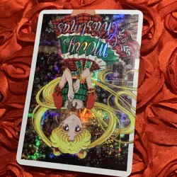 Sailor Moon SPECIAL WAIFU GIRL SERENA Holo Merry Christmas Anime Card - Image 3