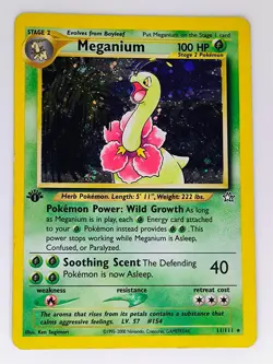Meganium Neo Genesis 11/111 Holo Rare 1st Edition 100 HP Pokemon Card - Image 1