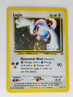 Lugia Neo Genesis 9/111 Holo Rare Unlimited 90 HP Elemental Blast Pokemon Card - Image 1