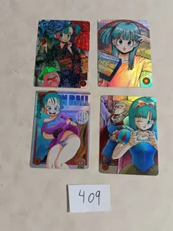 4 Dragon Ball Z Girls Waifu Doujin Sexy Anime Foil Cards - Image 1