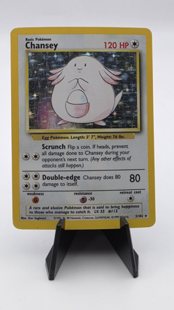Pokemon Chansey Base Set Holo 1999 Trading Card 3/102 Ken Sugimori Original - Image 1