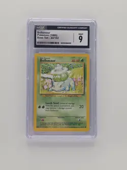 CGC MINT 9 Pokemon Bulbasaur 44/102 1999 Base Set Unlimited - Image 1