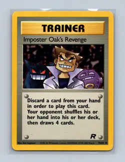 Imposter Oak's Revenge 76/82 Uncommon Team Rocket Pokemon Unlimited LP - Image 1