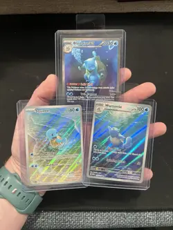 God Pack! Blastoise 200/165 Wartortle 171/165 Squirtle 170/165 Pokemon Lot 151 - Image 1