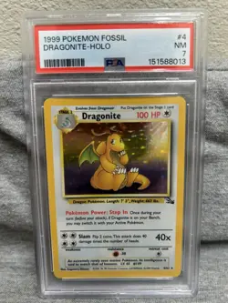 1999 Pokemon TCG Dragonite Fossil Holo Card 4/62 PSA Graded 7 NM - Image 2