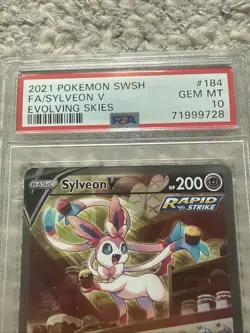 2021 POKEMON SWORD & SHIELD EVOLVING SKIES #184 FULL ART/SYLVEON V PSA 10 - Image 2