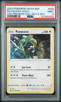 2024 POKEMON SWSH BLACK STAR PROMO #029 RAYQUAZA-HOLO PSA 9 - Image 1