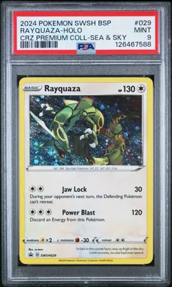 2024 POKEMON SWSH BLACK STAR PROMO #029 RAYQUAZA-HOLO PSA 9 - Image 1